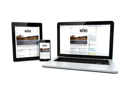 Responsive Websites Scale all the way down to smartphones.